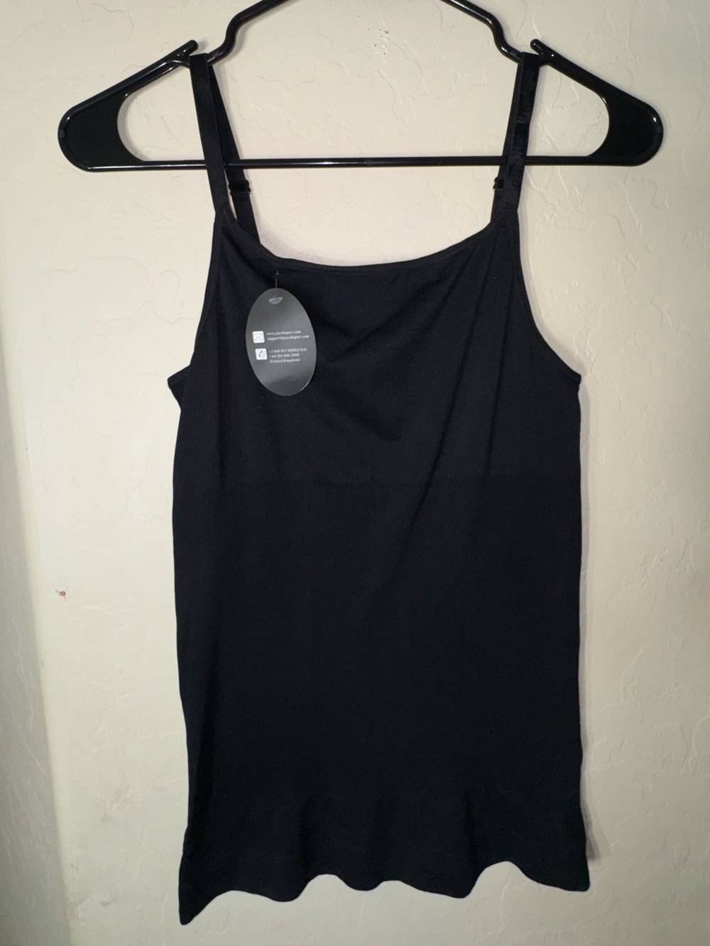 Joyshaper Black Seamless Shaping Cami Tank Top Adjustable Straps NWT Size M/L